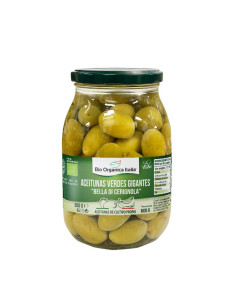 Aceitunas verdes gigantes bella di Cerignola Bio 950g Organica Italia
